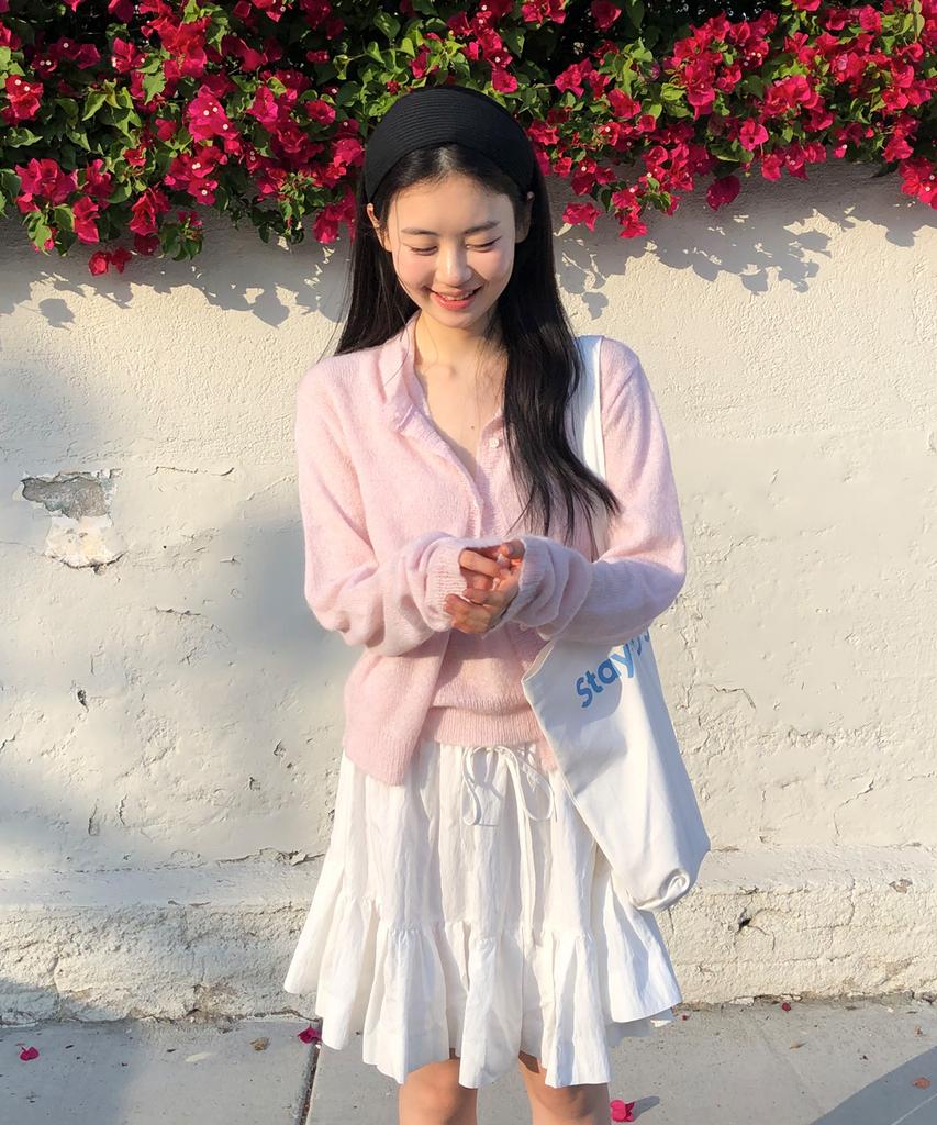 WITHOUT SUMMER Spring Soft Cardigan Set_Baby Pink