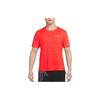 Dri-FIT Miler Logo Print Striped Quick-Dry Running Comfortable Crew Neck Short Sleeve T-Shirt Men Tops Orange CU5993-635