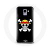 Case for Samsung Galaxy A8 2018 One Piece Manga Skull Black Background