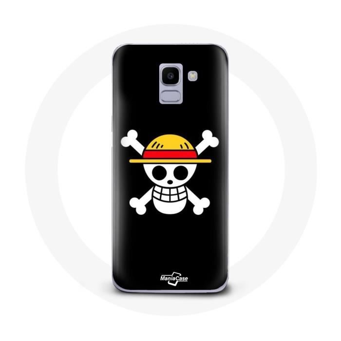 Case - One Piece - Samsung Galaxy J6 2018 - Flexible - Black - Manga Skull