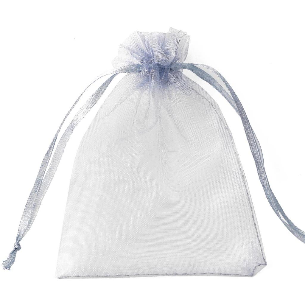 Набор из 50 прозрачных мешочков из органзы с регулируемыми завязками для ювелирных изделий, конфет и свадебных подарков