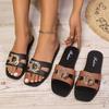 Fashion Women Luxury Fashion Single Band Slides Minimalist Plain Outdoor Flat Sandals 2025Summer New Sandy Beach Slippers Open Toe Shoe