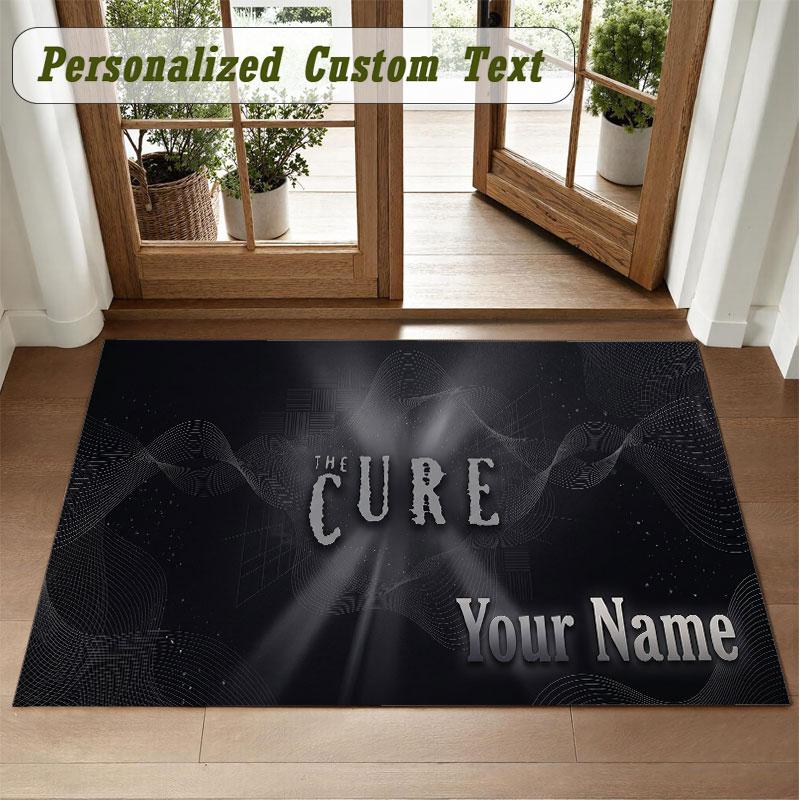 Crystal Velvet Square Rug Custom NameThe Cure Pattern Non Slip Home Floor Decor Rug
