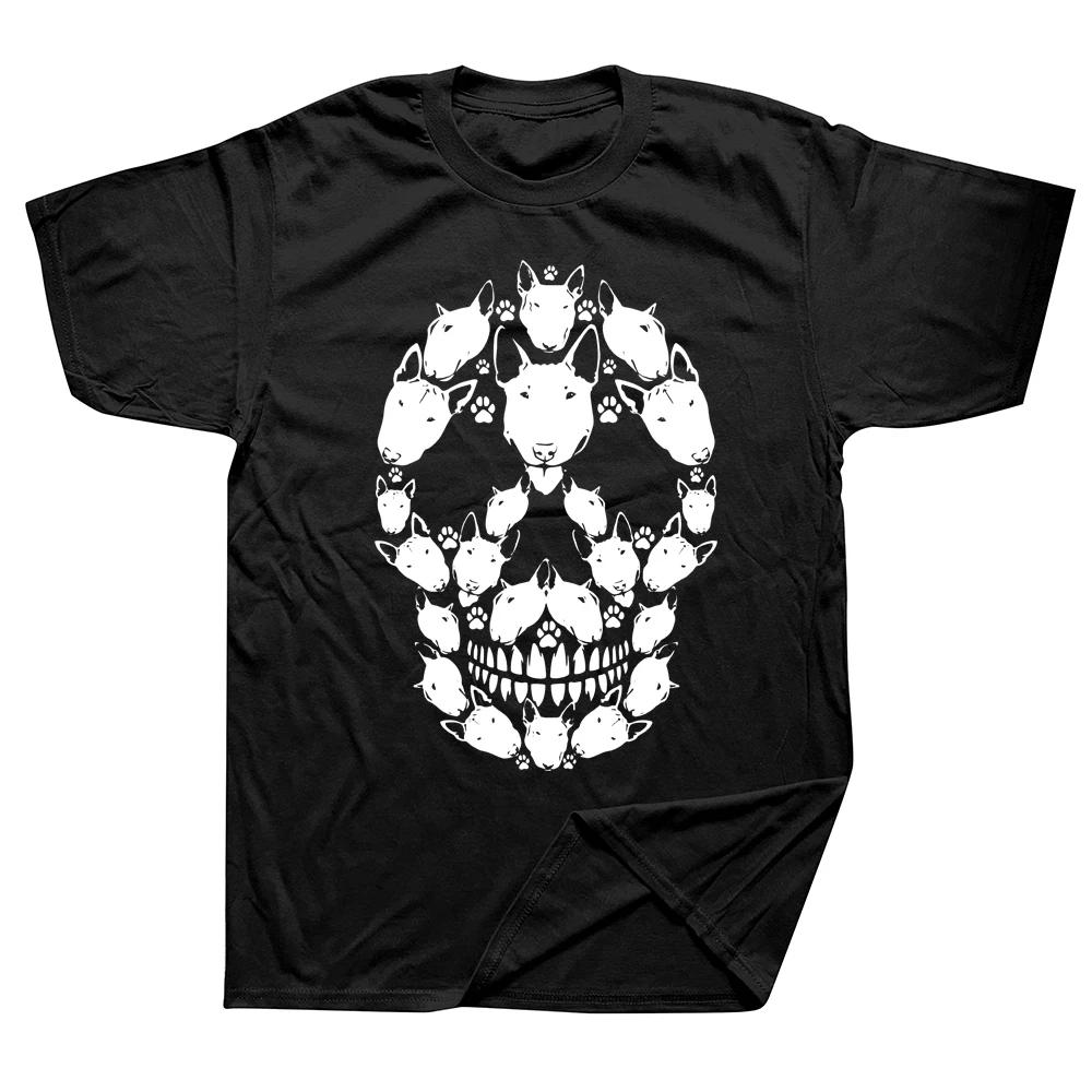 Skull Bull Terrier Skeleton Halloween Costume T Shirts Graphic Cotton Streetwear Short Sleeve Birthday Gift Summer Style Tshirt