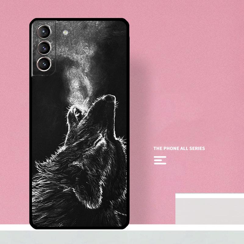 Волк Арт Черный Чехол Для Телефона Для Samsung Galaxy S25 S26 Ultra S20 S21 S22 S23 S24 Plus S10 S25 FE Чехол Coque