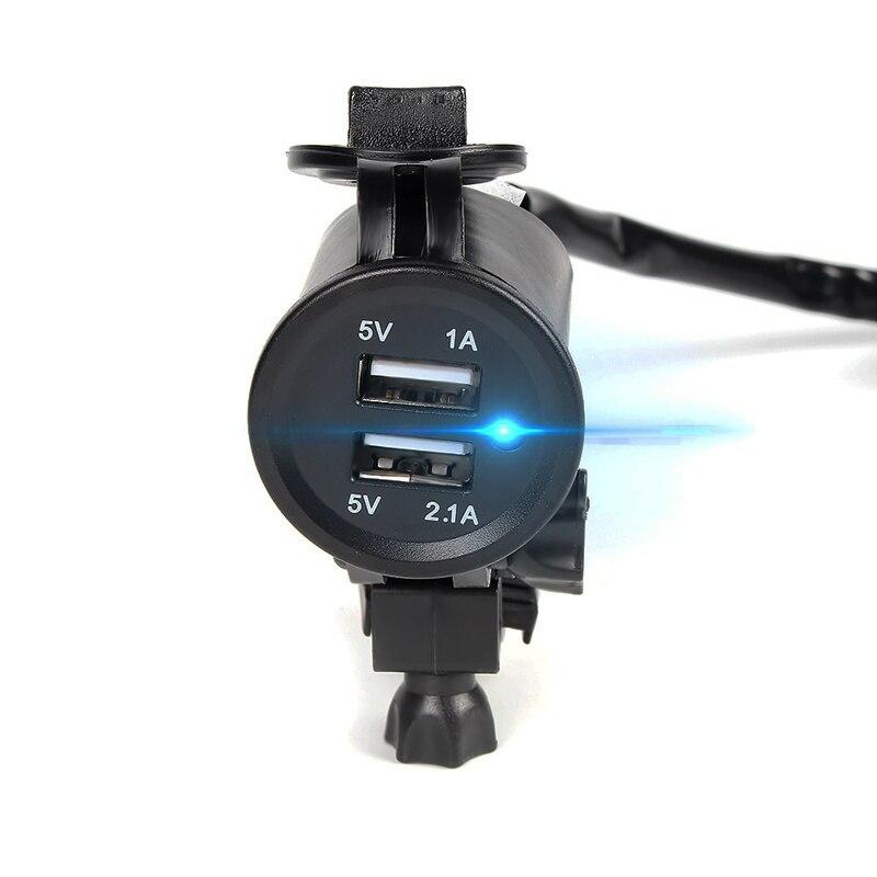 12 В 24 В 3,1 А двойной USB-разъем для зарядного устройства, розетка для мотоцикла, водонепроницаемый зарядный штекер, комплект