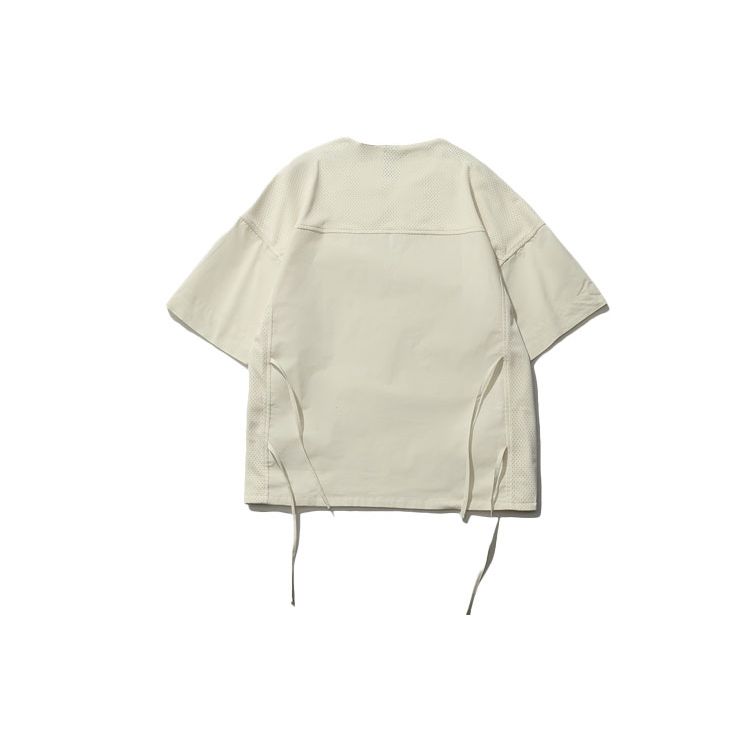 Футболка мужская спортивная с коротким рукавом Li Ning Jackie Chan Kung Fu Series с завязками и круглым вырезом, однотонная, белая AHSR253-3