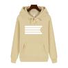 Minimalist Style Geometric White Stripe Print Sweatshirt, Casual Loose Hoodie for Men and Women, Spring and Autumn