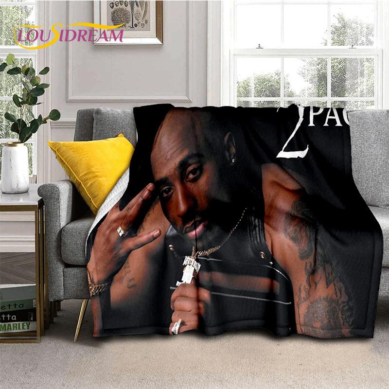 Плед с изображением рэперов Эминема и Тупака 2Pac, Хип-хоп Музыка, Бог Рэпа, Мягкий Плед для Дома, Спальни, Кровати, Дивана, Пикника, Путешествий, Подарок