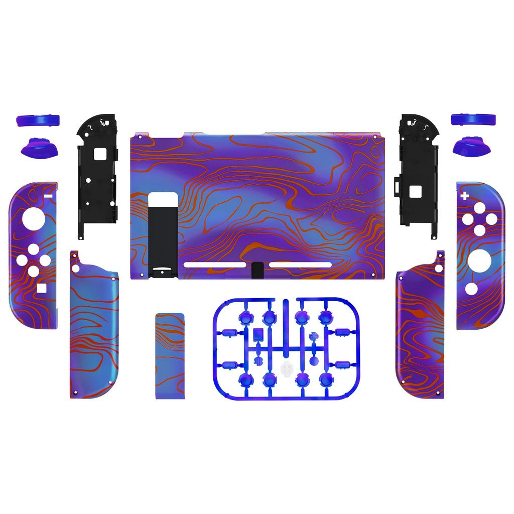 Custom DIY Replacement Case Shell for eXtremeRate Patterned Back Plate for Switch Holder Handle Controller Housing for and Full Button Set Included
