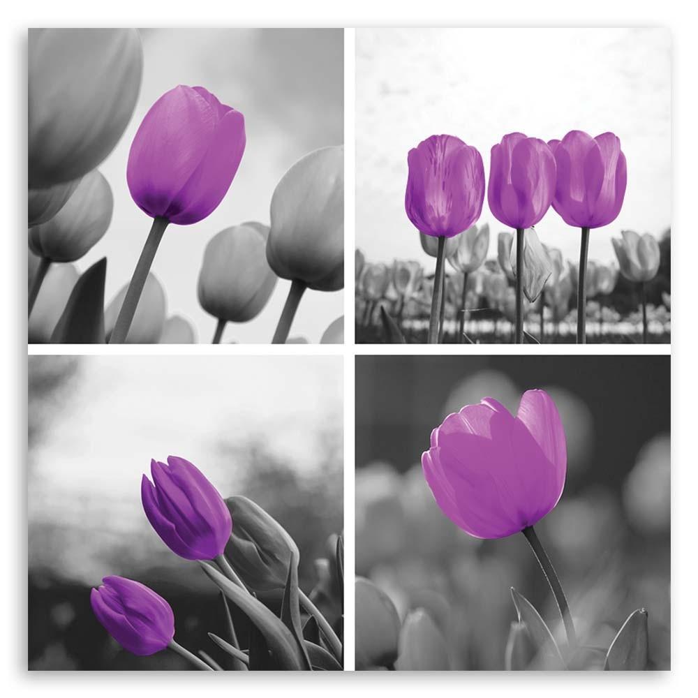 Canvas print, Purple tulip set