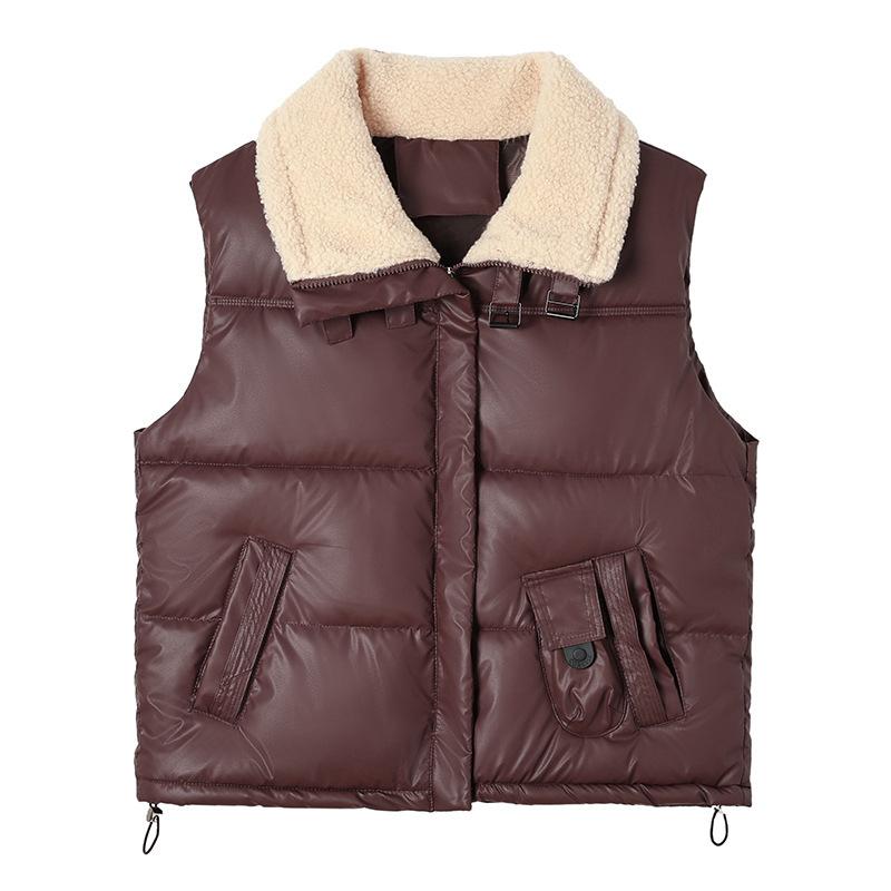 Autumn and winter new personalized fashion cotton clothes vest sleeveless lapel collar horse foreign style vest new coat