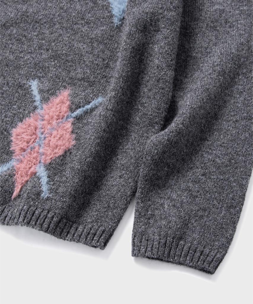 NONBLANK Argyle Pattern Knit_Tailor Grey