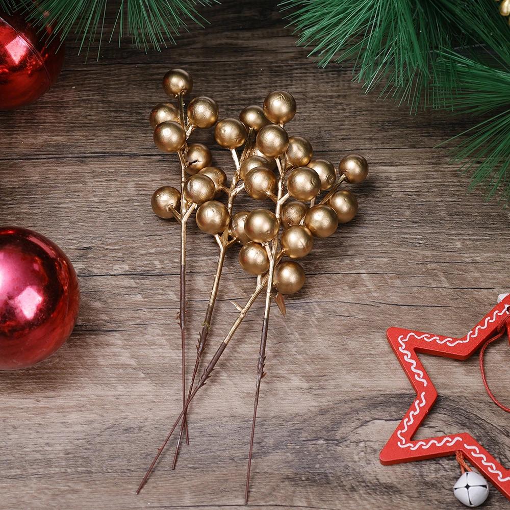 20/1 шт. Искусственные ветки красных ягод, Рождественская елка, Ягоды падуба, Сделай сам, Рождественский венок на елку, Настольные украшения для новогодней вечеринки