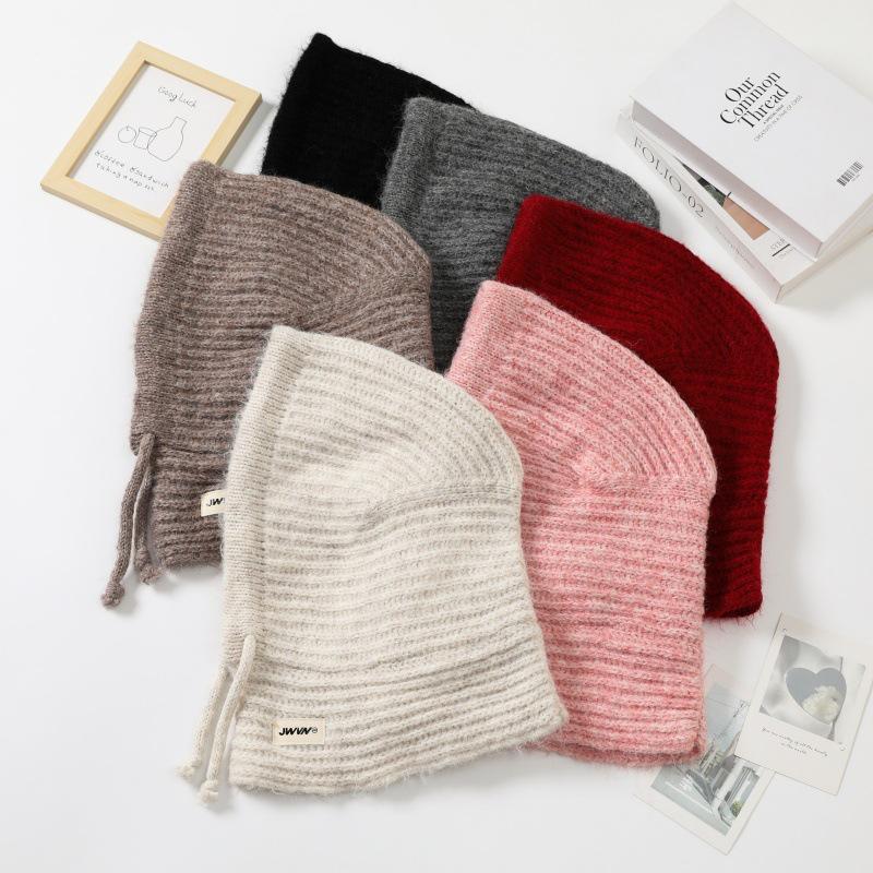 2025 Women's Knitted Balaclava Hat & Scarf Combo - Autumn/Winter Wool Ear Protection