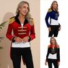 Women Ringmaster Circus Tailcoat Color Block Stage Performance Jacket Tailcoat for Halloween