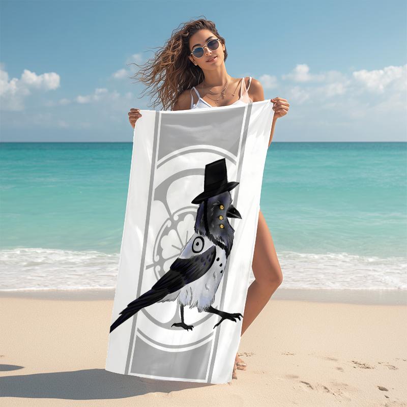 1Pc Steampunk Crow Portrait Beach Towel Microfiber Beach Towel Thin Absorbent For Beach Swimming Yoga Bath Sports 0917209