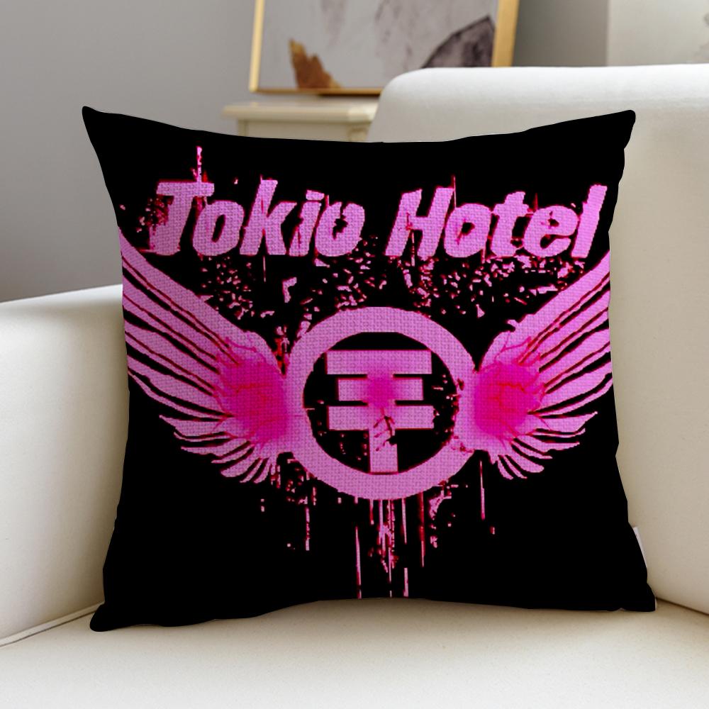 Rock TTokio HotelS Cushion Cover Breathable and skinfriendly linen pillowcase square removable and washable cushion