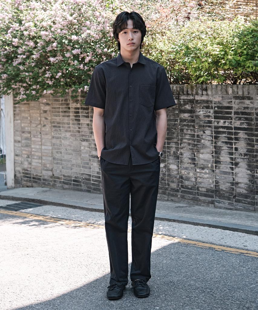 STCO [Japan Matusmi] Seersucker Short Sleeve Shirt_Navy (Classic Fit)_Sdsxb93Csn