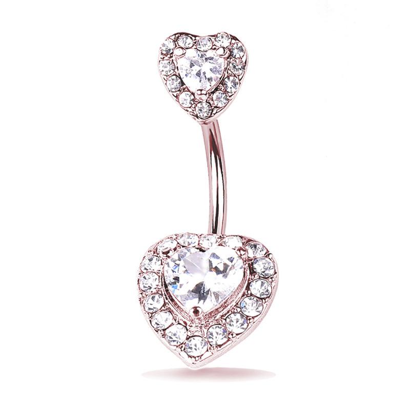 Heart Navel Belly Button Rings Barbell Navel Ring Piercing Body Jewelry