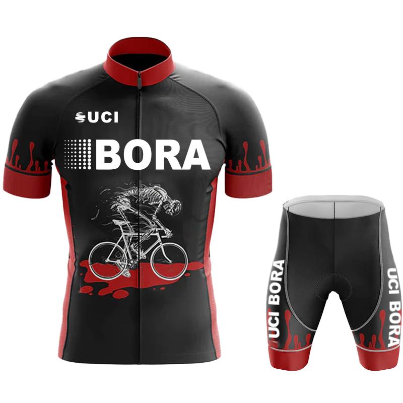 Team Jersey Men's Cycling Pants with Gel UCI BORA Outfit Set Jerseys Man Blouse Summer Clothes Mountain Bike Clothing Mtb