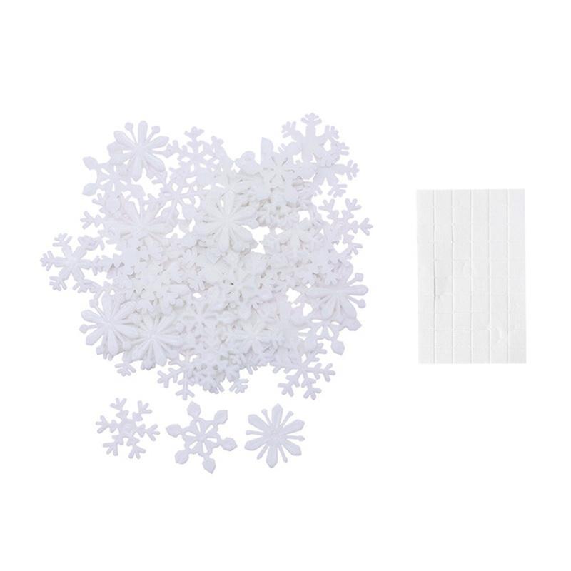 1 Set 50pcs Luminous Snowflake Wall Stickers Kids Room Christmas New Year Home Decor