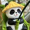 Cartoon Panda Fishing Figurine Sitting Panda Resin Statue Sculpture Outdoor Yard Fishpond Aquarium Fish Tanks Edge Decoration Ornament