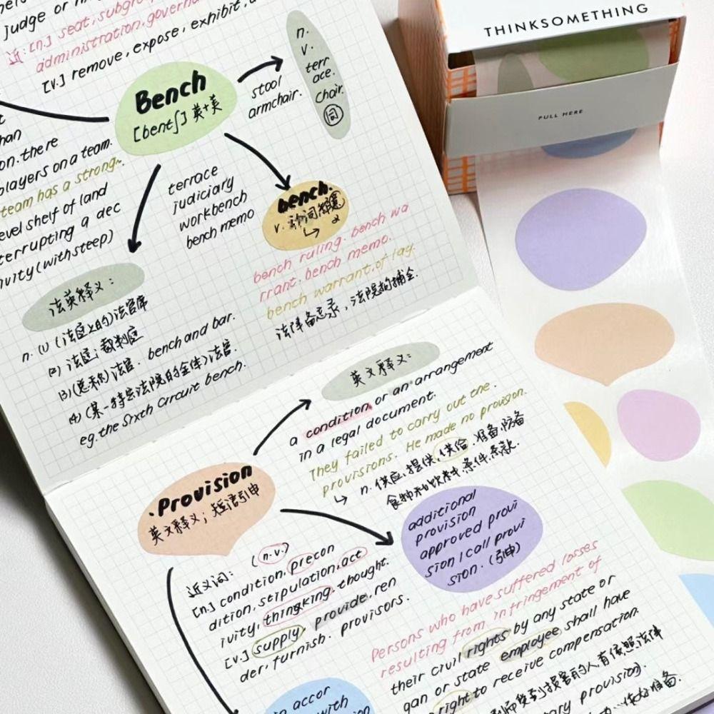 100PCS/Set DIY Memo Pad Pull-out Design Tearable Notepad Sticky Note School Office Supplies