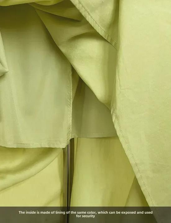 Платье-труба Luxi Tencel на одно плечо с оборками - корейский стиль 