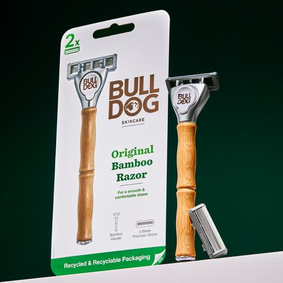 BULLDOG Original Bamboo 5-Blade Razor (1 Handle + 2 Blades)