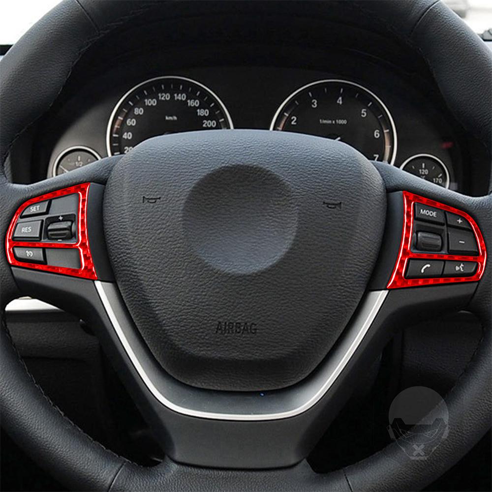 Для BMW X3 F25 2011-2017 X4 F26 14-17 Карбоновый руль Панель Кнопка Декоративные полосы Украшение салона автомобиля