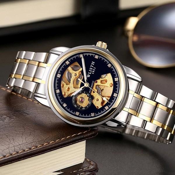 JPM Мужские автоматические металлические часы с кожаным ремешком MWA3, корейские популярные часы