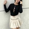 Women Solid Casual Bow Tie Hollow Shirt Tops Sexy Soft Long Sleeve T-shirt Versatile Street Fit Tops