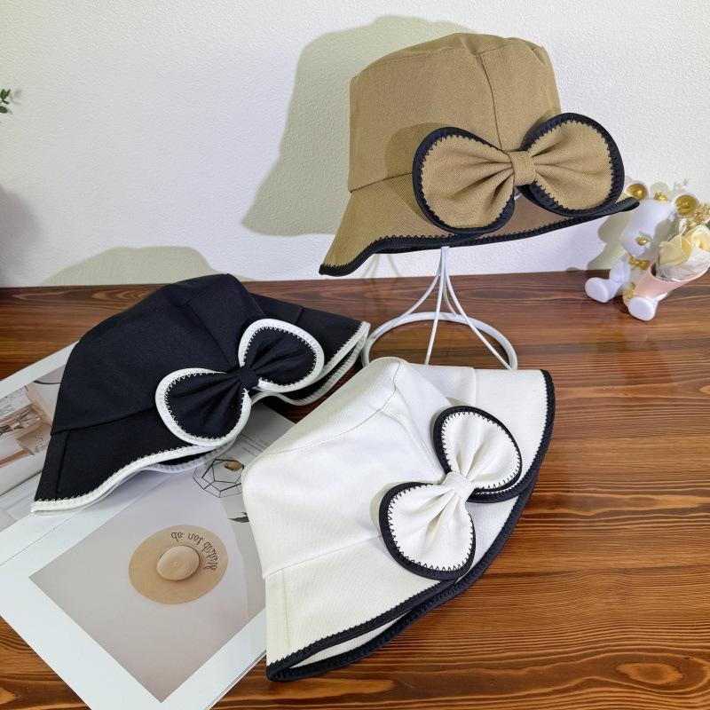 Korean Version Women's Bow Fisherman Hat Summer Sun Protection and Shading Sun Hat