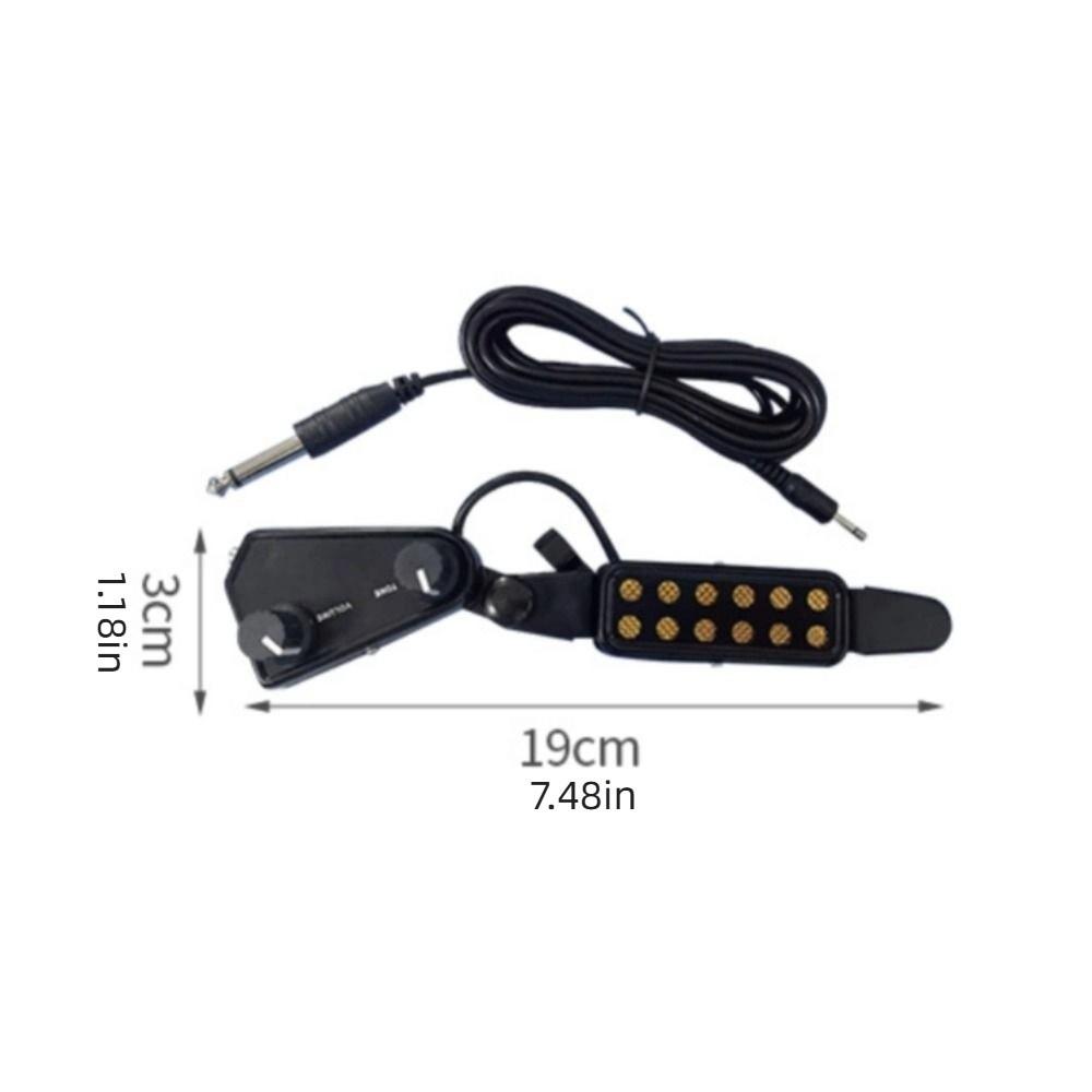 Tone Knobs Guitar Transducer 12-Hole Design Soundhole Pickup Acoustic Guitar Pickup Stage Use