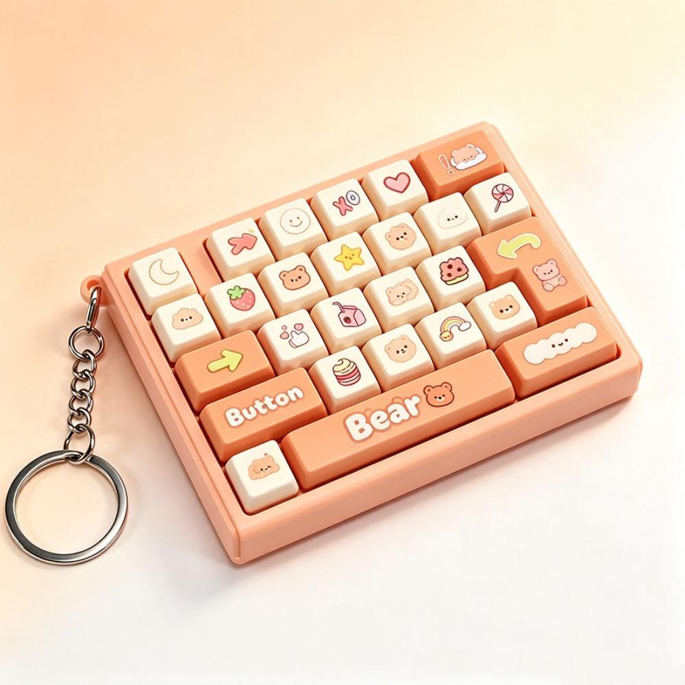Creative Style Decompression Button Toy Cute Design Keyboard Keychain Accessories Gift