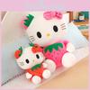 Kt Strawberry Cat Plush Doll Cotton Filling Soft Animal Toy For Home Gift Use