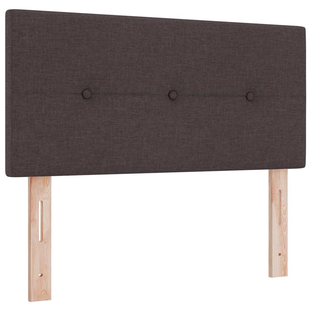 Box Spring Bed with Mattress Dark Brown 80 x 200 cm Fabric