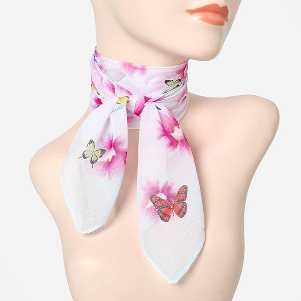 Весенний тонкий квадратный маленький носовой платок для женщин, летнее украшение, модный шарф для защиты шеи, зимний шарф