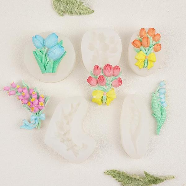Силиконовая форма для тюльпана, DIY торта, шоколада, ароматерапии, гипсовая форма