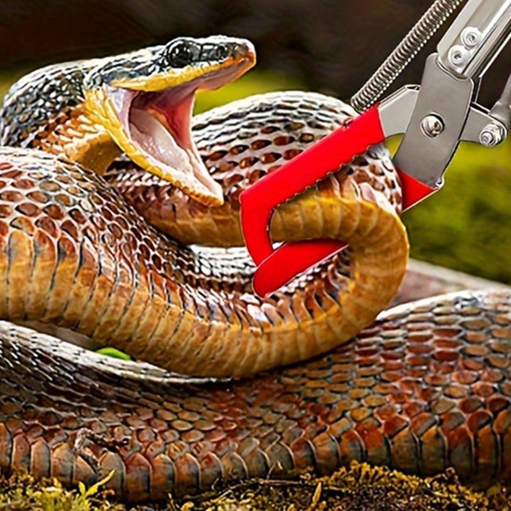 1.5M Foldable Snake Tongs Snake Catcher Tong Wide Jaw Stainless Steel Reptile Grabber Tool Snake Hook Catcher Loach Rubbish Clip