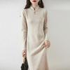 Women Sweater Dress 100% Wool MODERN NEW SAGA Turtleneck Knit Long Pullover Winter Jumpers Wool Long Dress Female