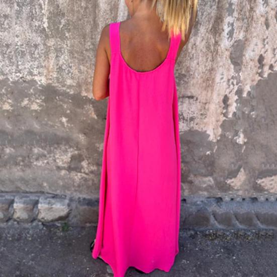 Женское платье с 3D-узором из роз, на бретельках, без рукавов, плиссированное платье-комбинация, свободное однотонное платье макси с открытой спиной для пляжных вечеринок и свиданий