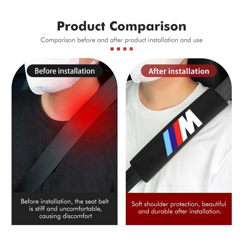 JKGN2 Car Seat Belt Cushion Plush Safety Belt Shoulder Protector Pads For BMW M F10 F20 F30 F40 F15 F25 F26 F31 F49 E62 E83 E84