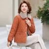 Medium Mother Fleece Thickened Cotton-padded Clothes Lapel Cotton Clothes Winter Warm Tops Middle-aged and Elderly Women's Short Coats