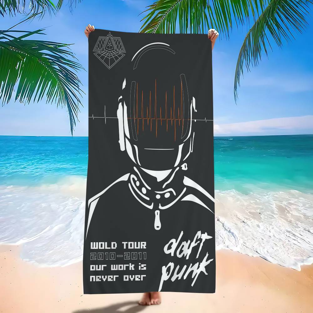 Полотенца Daft Punk Большие Микрофибровые Пляжные Полотенца Быстросохнущее Полотенце Песчаные Пляжные Полотенца Полотенце для Бассейна Для Путешествий Бассейн Йога