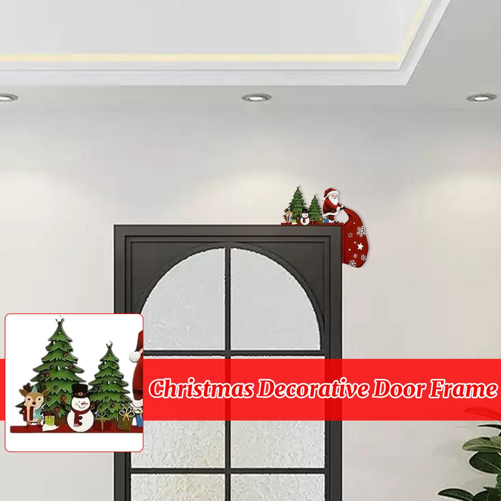 Christmas Door Frame Corner Wall Stickers, Elk,wooden Door Corner Decorations