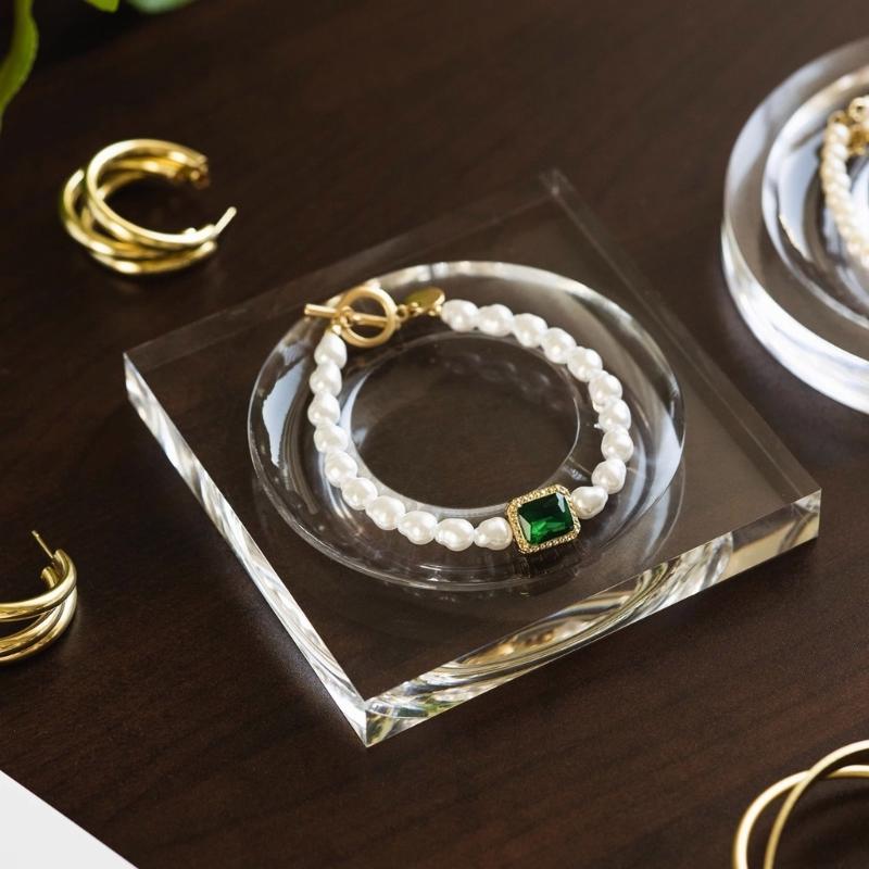 Acrylic Jewelry Display Tray Clear Necklace Organizers Beads Bracelet Tray Jewelry Display Organizers for Jewelry