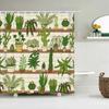 Кактус Занавески для душа Водонепроницаемая полиэстеровая ткань Занавески для душа Тропические растения Занавеска-экран для ванной комнаты Домашний декор 180X180 см