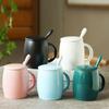 Ceramic Cup with Lid Spoon Large Capacity Mug Water Cup